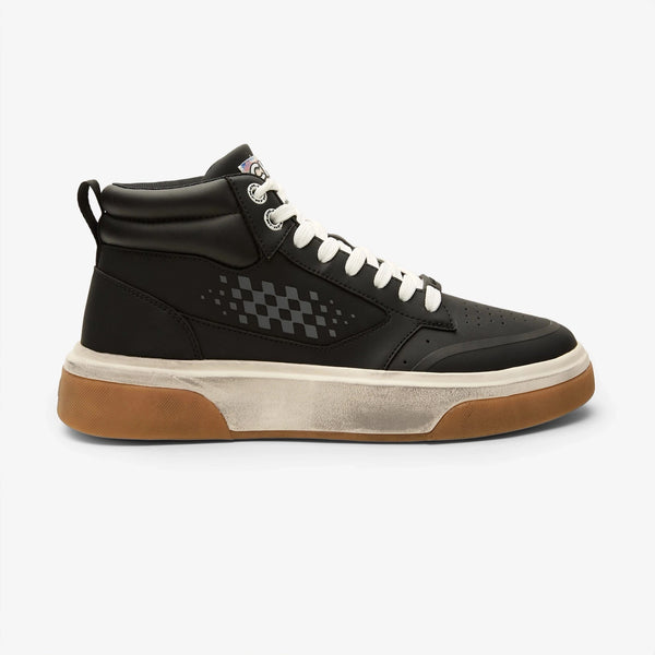 City Hopper Black Checkered Print Mid